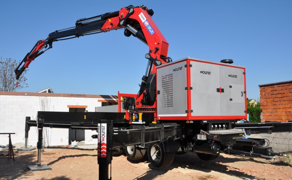 Baumeisterkran ohne zusätzliches Zugfahrzeug